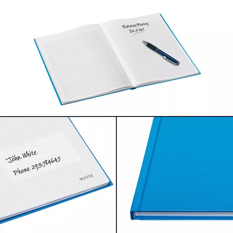 Leitz Notebook Solid Hardcover A5 ruuduline 90 g 80 lehte, monokroomne, sinine, A5, 80 lehte, läikiv, 80 g/m²
