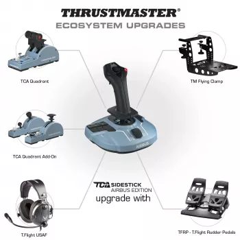 Thrustmaster TCA Quadrant Airbus Edition must, sinine lennusimulaator PC-le
