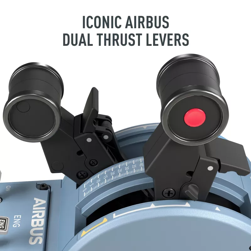 Thrustmaster TCA Quadrant Airbus Edition must, sinine lennusimulaator PC-le
