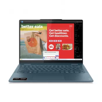 2-ühes sülearvuti Lenovo Yoga 7 14-tolline OLED-puuteekraan, Ryzen AI 5 340, 16 GB LPDDR5, 512 GB SSD, Radeon 840M, 70 Wh, Tidal Teal