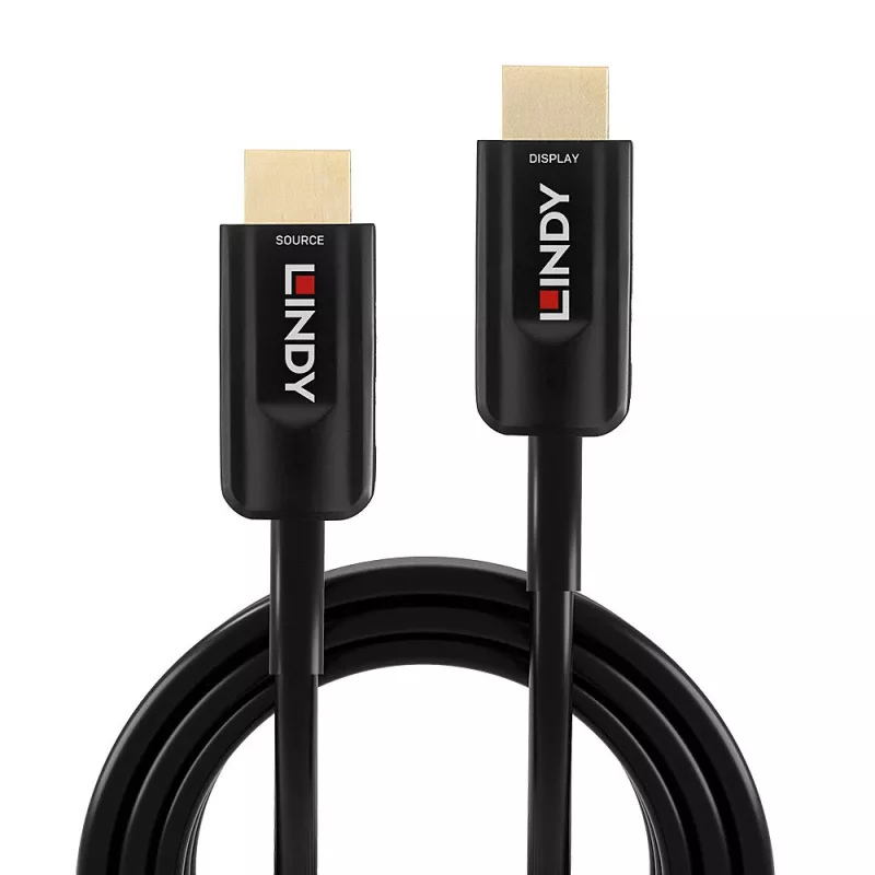 Lindy 10m fiiberoptiline hübriidjuhe ülikiire HDMI, 10 m, HDMI Type A (Standard), HDMI Type A (Standard), 48 Gbit/s, Audio Return Channel (ARC), must