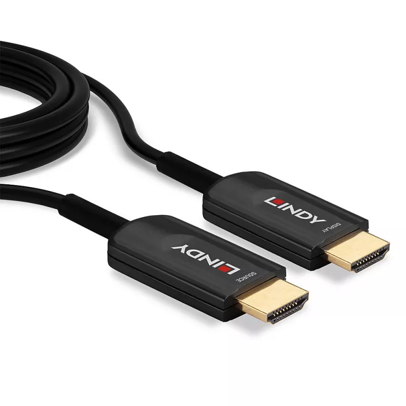 Lindy 10m fiiberoptiline hübriidjuhe ülikiire HDMI, 10 m, HDMI Type A (Standard), HDMI Type A (Standard), 48 Gbit/s, Audio Return Channel (ARC), must