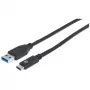 Manhattan USB-C–USB-A-kaabel, 1 m, isane–isane, 10 Gbit/s (USB 3.2 Gen 2, tuntud ka kui USB 3.1), 3 A (kiirlaadimine), SuperSpeed+ USB, must, eluaegne garantii, samaväärne tootega USB31AC1M