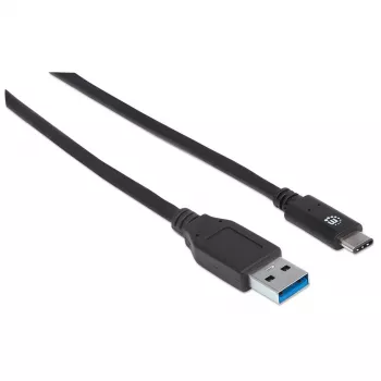 Manhattan USB-C–USB-A-kaabel, 1 m, isane–isane, 10 Gbit/s (USB 3.2 Gen 2, tuntud ka kui USB 3.1), 3 A (kiirlaadimine), SuperSpeed+ USB, must, eluaegne garantii, samaväärne tootega USB31AC1M