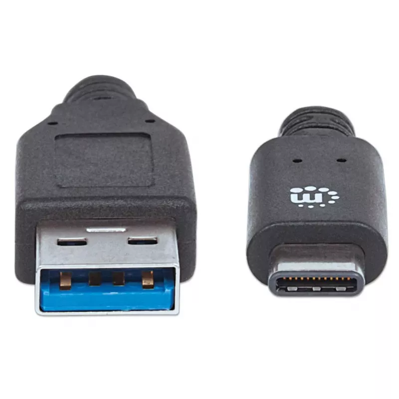 Manhattan USB-C–USB-A-kaabel, 1 m, isane–isane, 10 Gbit/s (USB 3.2 Gen 2, tuntud ka kui USB 3.1), 3 A (kiirlaadimine), SuperSpeed+ USB, must, eluaegne garantii, samaväärne tootega USB31AC1M
