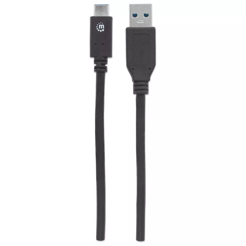 Manhattan USB-C–USB-A-kaabel, 1 m, isane–isane, 10 Gbit/s (USB 3.2 Gen 2, tuntud ka kui USB 3.1), 3 A (kiirlaadimine), SuperSpeed+ USB, must, eluaegne garantii, samaväärne tootega USB31AC1M