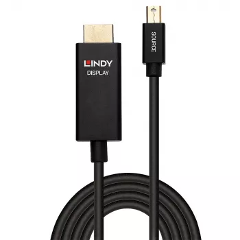 Lindy 1m Active Mini DisplayPort to HDMI kaabel with HDR, 1 m, Mini DisplayPort, HDMI, Isane, Isane, Sirge