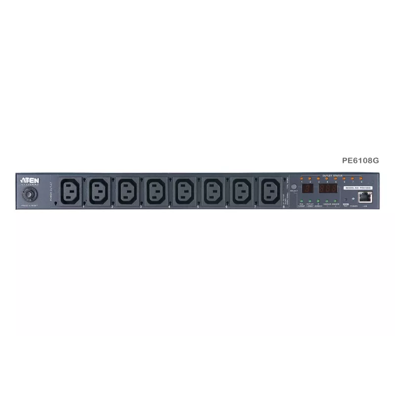 ATEN 1U 10A 8 väljundiga lülitatava panga mõõtmisega PDU + tasuta Eco PDU haldustarkvara
