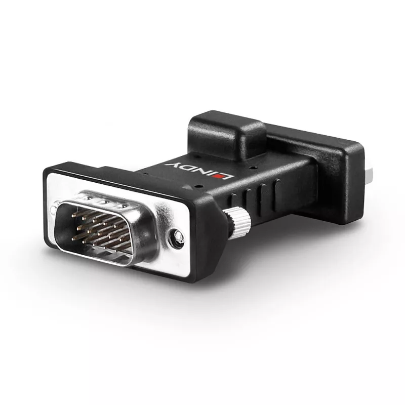Lindy VGA EDID-emulaator, Must, 3840 x 2160 pikslit, Metall, DC, 5 V, 48 mm