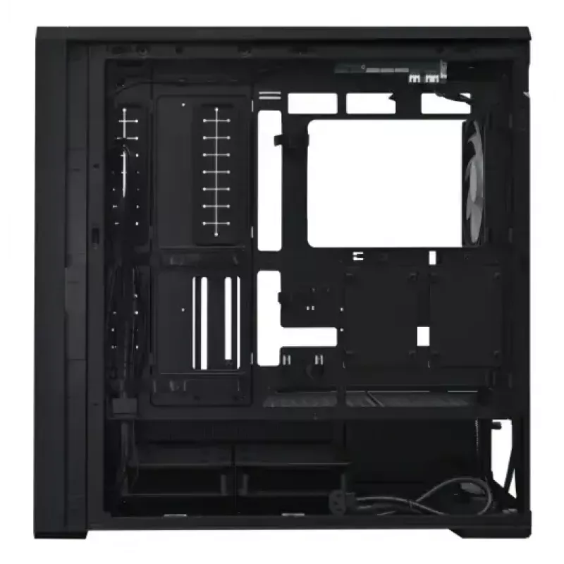 PC-korpus Lian Li Lancool 217 INF Midi Tower — Must, EATX/ATX/Micro-ATX/Mini-ITX tugi, 2x120 mm ees, 1x140 mm taga, 1×3,5 tolli + 8×2,5 tolli, karastatud klaas