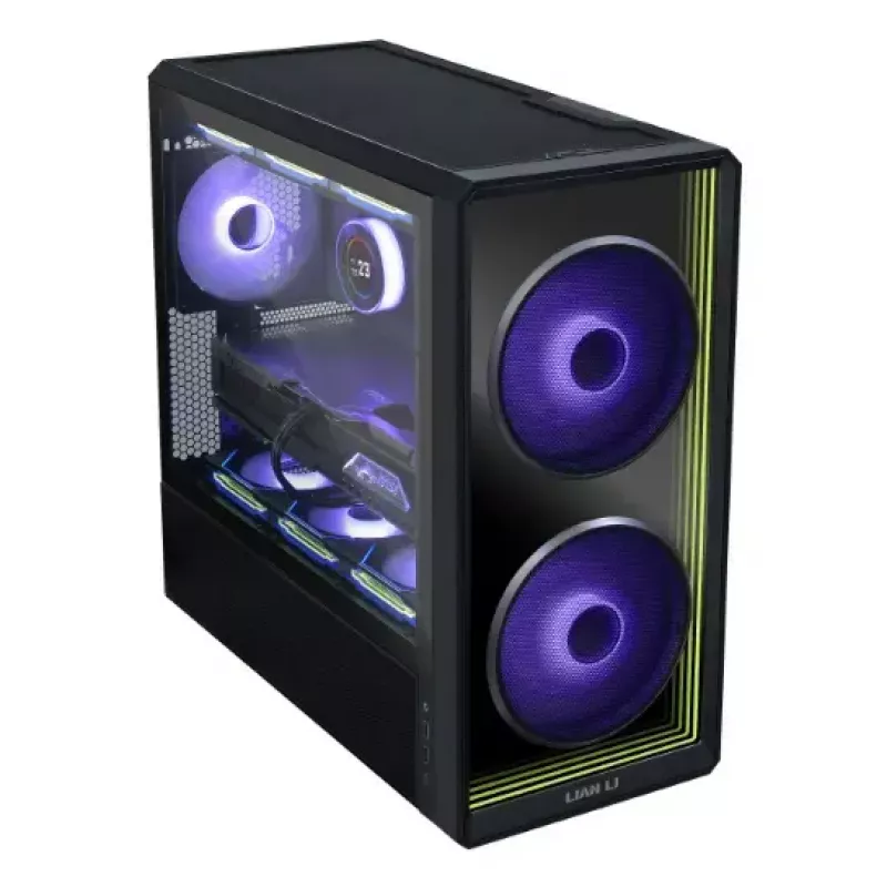 PC-korpus Lian Li Lancool 217 INF Midi Tower — Must, EATX/ATX/Micro-ATX/Mini-ITX tugi, 2x120 mm ees, 1x140 mm taga, 1×3,5 tolli + 8×2,5 tolli, karastatud klaas