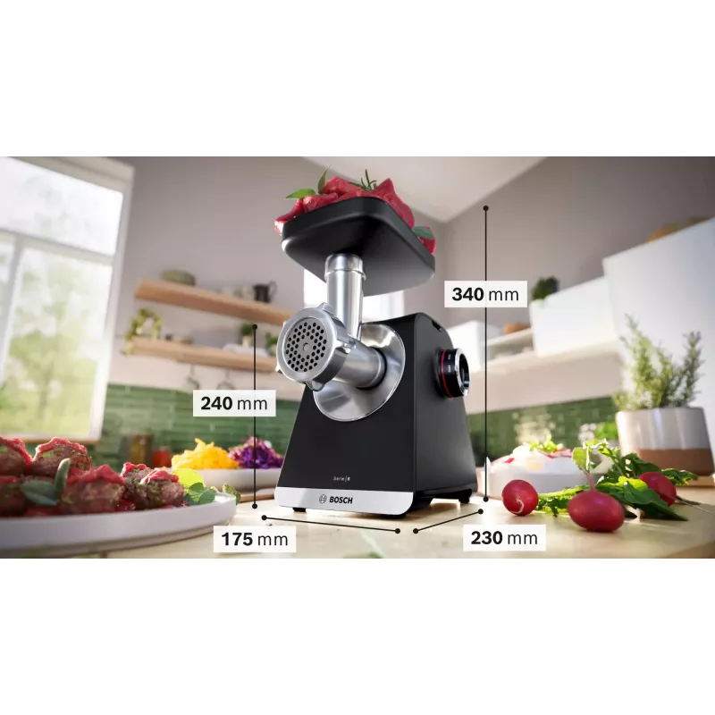 Bosch Serie 6 hakklihamasin 2100 W Must, Hõbedane
