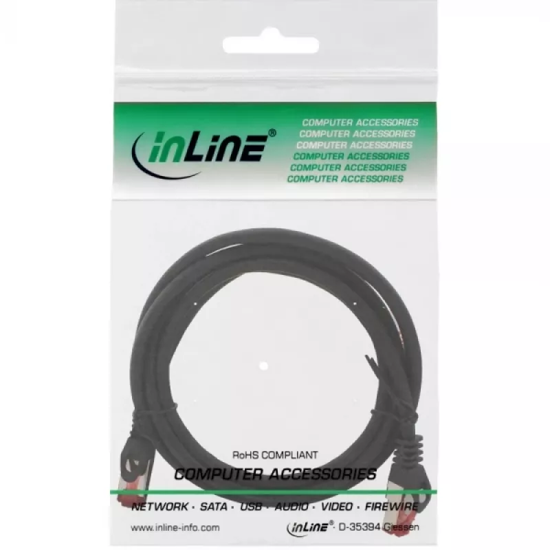 InLine patch-kaabel S/FTP PiMF Cat.6 250MHz vask halogenivaba must 3m