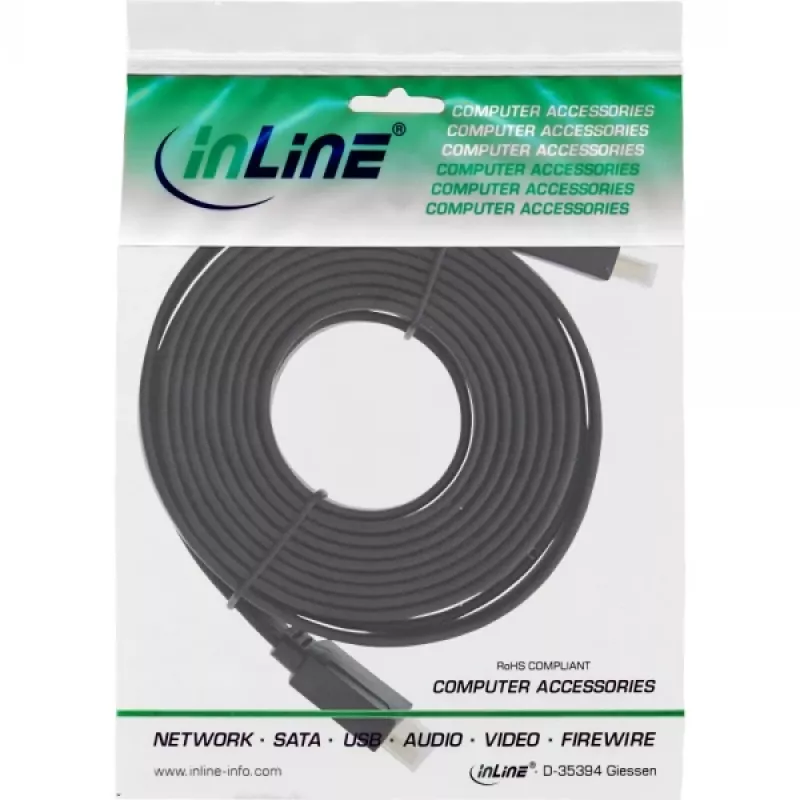 InLine HDMI lame kaabel High Speed kaabel with Ethernet kullatud must 5m