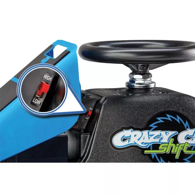 Elektriline triivikart Razor Crazy Cart Shift — sinine, 90 W mootor, 12 V aku, kiirus kuni 13 km/h, max kasutaja kaal 54 kg