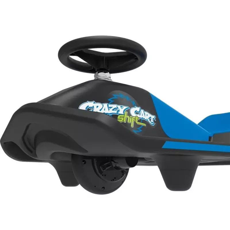 Elektriline triivikart Razor Crazy Cart Shift — sinine, 90 W mootor, 12 V aku, kiirus kuni 13 km/h, max kasutaja kaal 54 kg