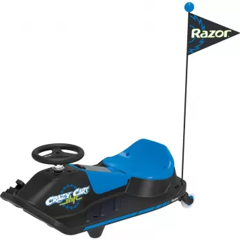 Elektriline triivikart Razor Crazy Cart Shift — sinine, 90 W mootor, 12 V aku, kiirus kuni 13 km/h, max kasutaja kaal 54 kg