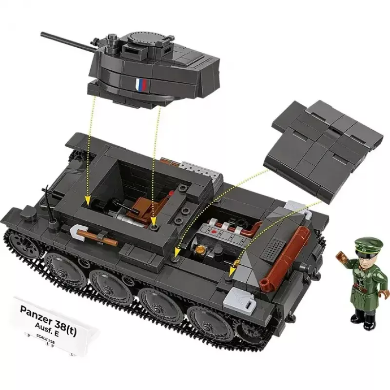 Ehituskomplekt Cobi Blocks Panzer 38 VZ.38 690 elementi – mõõtkavas mudeli ehituskomplekt