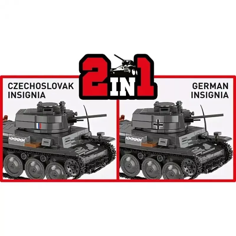 Ehituskomplekt Cobi Blocks Panzer 38 VZ.38 690 elementi – mõõtkavas mudeli ehituskomplekt