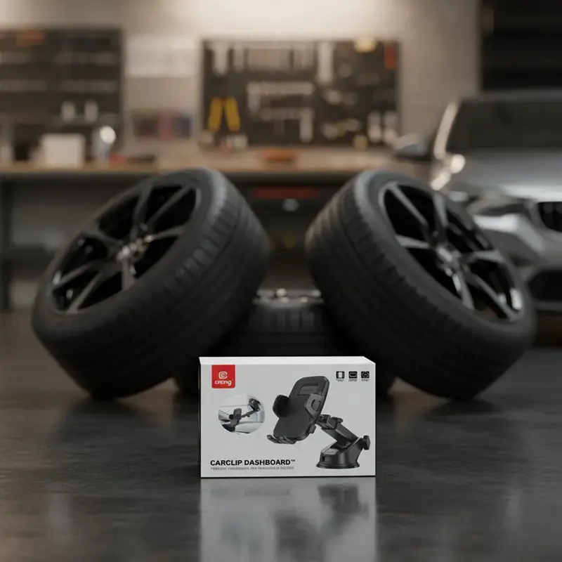Autohoidik Crong Carclip armatuurlauale ja esiklaasile, passiivne, nutitelefonidele, must (süsinik)