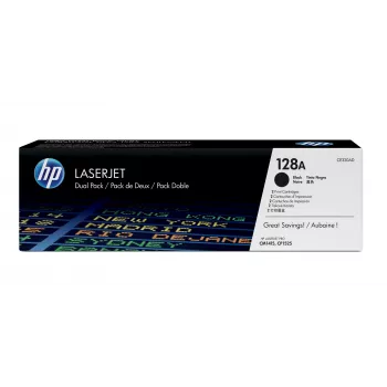 HP 128A 2-pack must Originaalsed LaserJet Toonerikassetid, 4000 lehekülge, Must, 2 tk