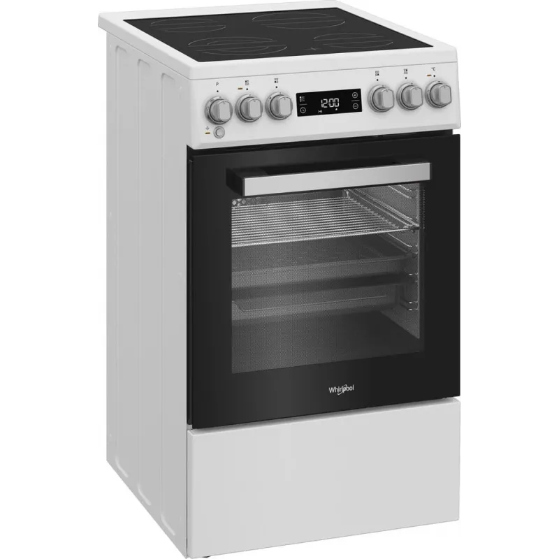 Whirlpool W5V5LCW vabaltseisev pliit elektriline keraamiline pliidiplaat must, valge
