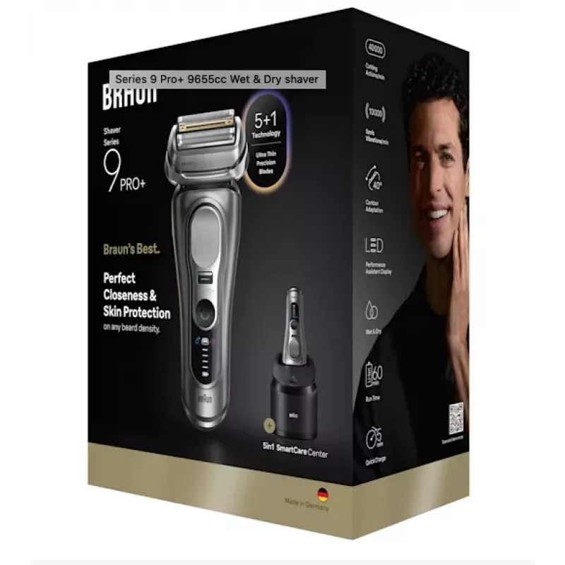 Braun Series 9 Pro+ 9655cc fooliumpardel trimmeriga Hall