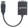 Manhattan DisplayPort VGA HD15 muundurkaabel, 15 cm, isane emasele, aktiivne, DP riiviga, must, eluaegne garantii, samaväärne DP2VGA2-ga