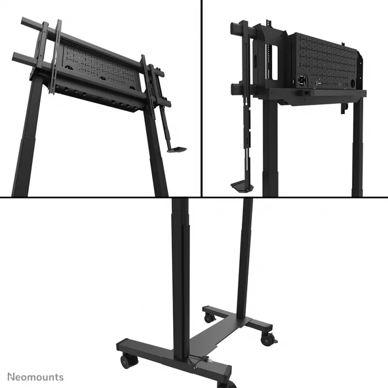 TV-käru Neomounts FL55-975BL1 motoriseeritud 75–115 tolli ekraanidele, teras, must, max 160 kg, kõrgus 2154 mm