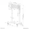 TV-käru Neomounts FL55-975BL1 motoriseeritud 75–115 tolli ekraanidele, teras, must, max 160 kg, kõrgus 2154 mm