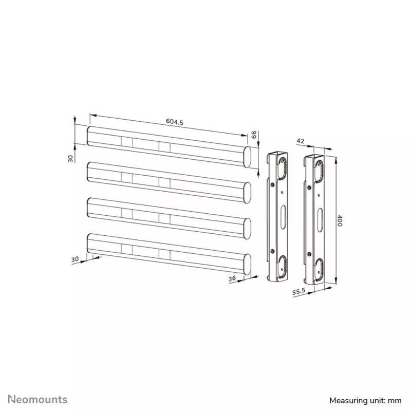 Neomounts AFL55-975BL VESA pikenduskomplekt 86-115 tolli - max 160 kg