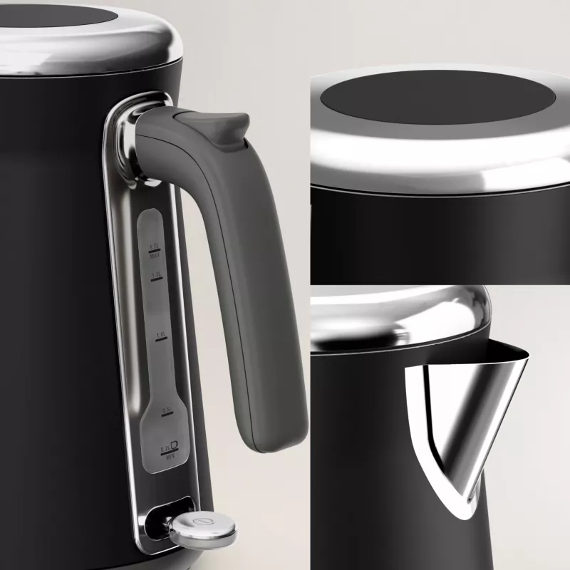 Elektriline veekeetja Tefal KI6668E0 — 1,7 L, 2400 W, roostevabast terasest korpus, must