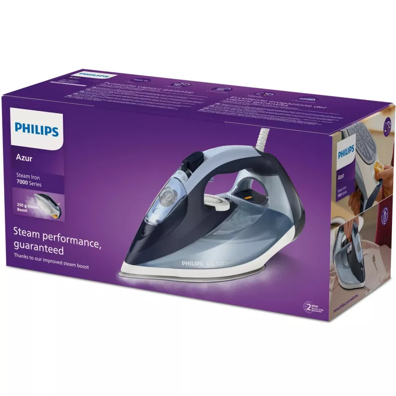Aurutriikraud Philips DST7020/20 — 2800 W, SteamGlide Plus tallaga, 50 g/min pidev, 250 g/min võimendus, 0,3 L paak, sinine