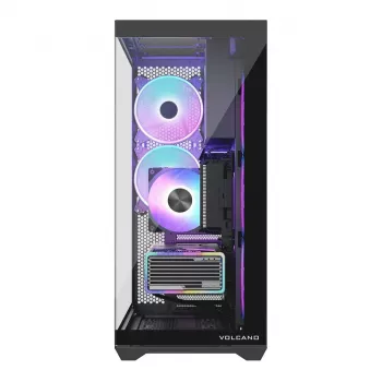 Täistorniga arvutikorpus MODECOM Volcano SPACE XL ARGB — Full Tower, E-ATX tugi, karastatud klaas, ARGB, kuni 440 mm GPU