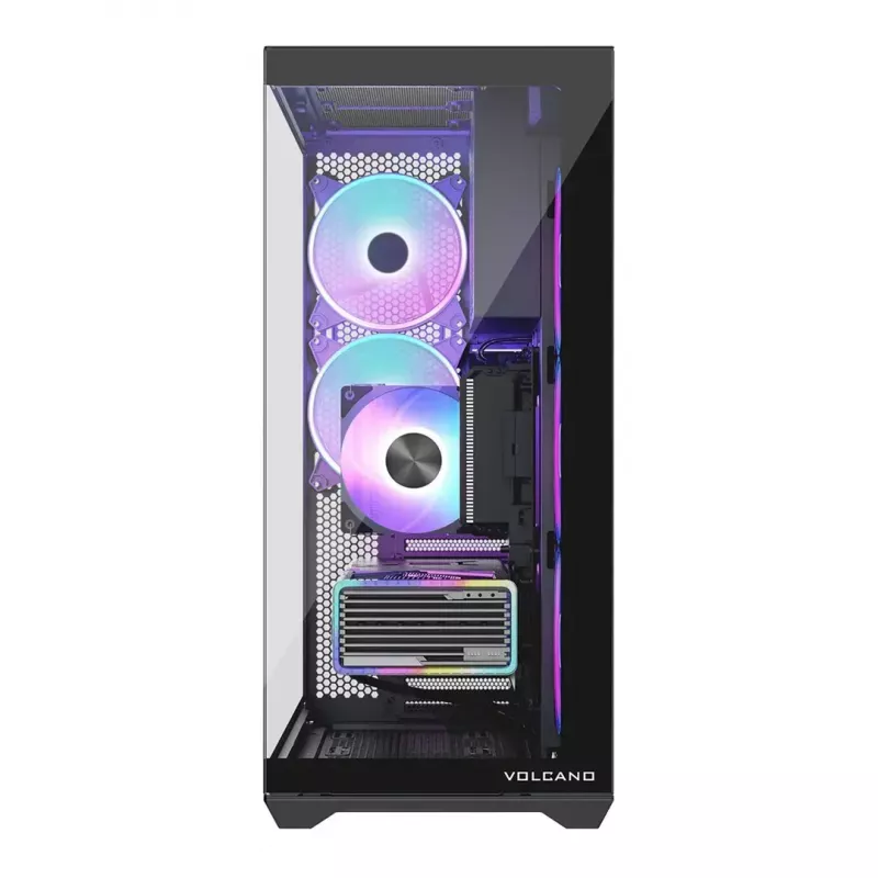 Täistorniga arvutikorpus MODECOM Volcano SPACE XL ARGB — Full Tower, E-ATX tugi, karastatud klaas, ARGB, kuni 440 mm GPU