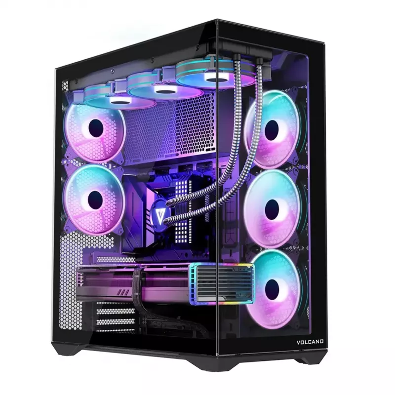Täistorniga arvutikorpus MODECOM Volcano SPACE XL ARGB — Full Tower, E-ATX tugi, karastatud klaas, ARGB, kuni 440 mm GPU