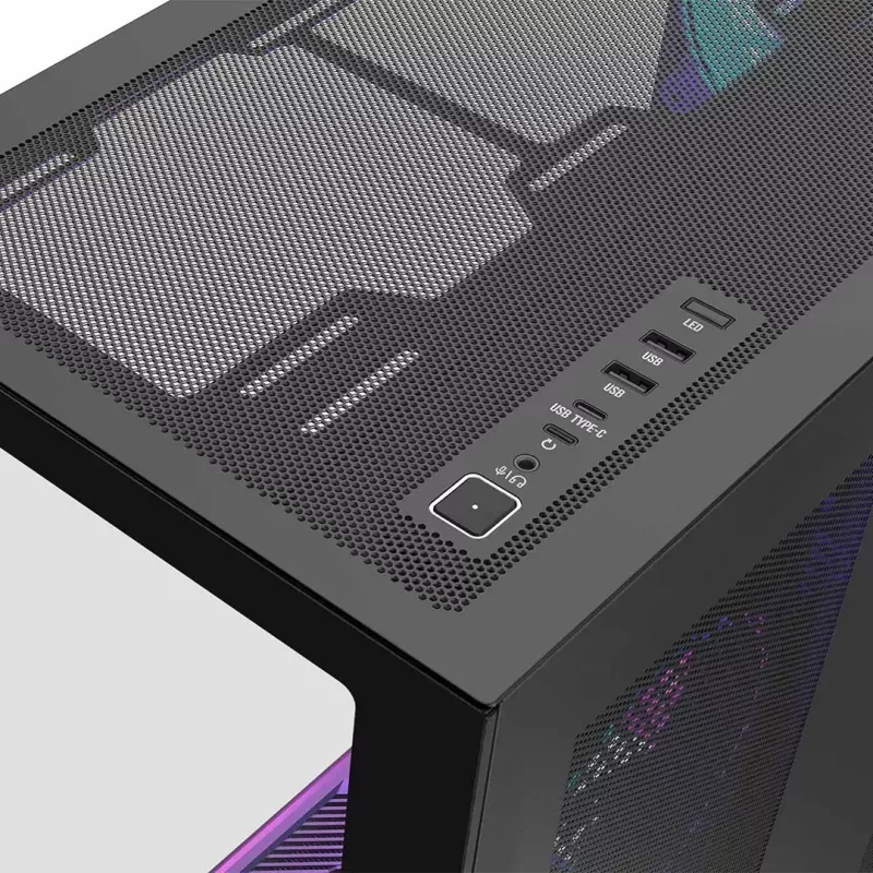 Täistorniga arvutikorpus MODECOM Volcano SPACE XL ARGB — Full Tower, E-ATX tugi, karastatud klaas, ARGB, kuni 440 mm GPU