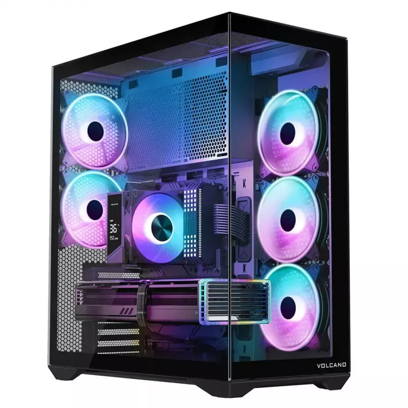 Täistorniga arvutikorpus MODECOM Volcano SPACE XL ARGB — Full Tower, E-ATX tugi, karastatud klaas, ARGB, kuni 440 mm GPU