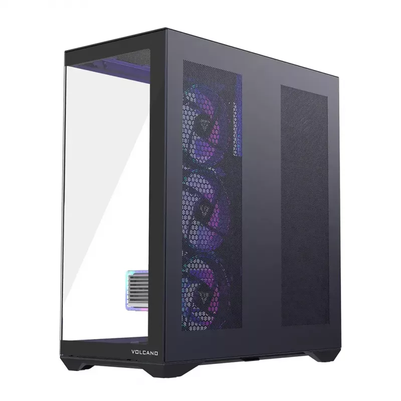 Täistorniga arvutikorpus MODECOM Volcano SPACE XL ARGB — Full Tower, E-ATX tugi, karastatud klaas, ARGB, kuni 440 mm GPU