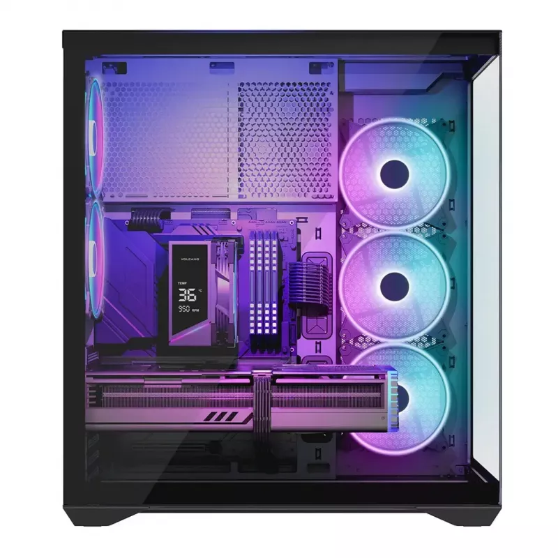 Täistorniga arvutikorpus MODECOM Volcano SPACE XL ARGB — Full Tower, E-ATX tugi, karastatud klaas, ARGB, kuni 440 mm GPU