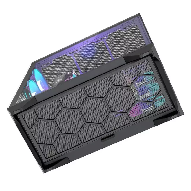 Täistorniga arvutikorpus MODECOM Volcano SPACE XL ARGB — Full Tower, E-ATX tugi, karastatud klaas, ARGB, kuni 440 mm GPU