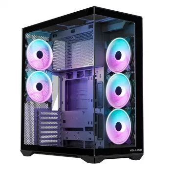 Täistorniga arvutikorpus MODECOM Volcano SPACE XL ARGB — Full Tower, E-ATX tugi, karastatud klaas, ARGB, kuni 440 mm GPU