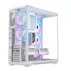 PC full-tower case MODECOM Volcano SPACE XL ARGB FULL TOWER 5F Valge — ATX, karastatud klaas, ARGB, USB-C