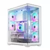 PC full-tower case MODECOM Volcano SPACE XL ARGB FULL TOWER 5F Valge — ATX, karastatud klaas, ARGB, USB-C