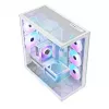 PC full-tower case MODECOM Volcano SPACE XL ARGB FULL TOWER 5F Valge — ATX, karastatud klaas, ARGB, USB-C
