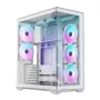 PC full-tower case MODECOM Volcano SPACE XL ARGB FULL TOWER 5F Valge — ATX, karastatud klaas, ARGB, USB-C