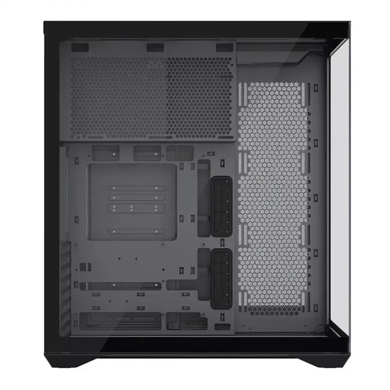 Full-Tower PC Case MODECOM Volcano SPACE XL NF — Must, karastatud klaas, ARGB, toetab micro-ATX, kuni 44 cm GPU, 3×3,5 tolli/4×2,5 tolli pesa, USB-A 2×, USB-C 1×