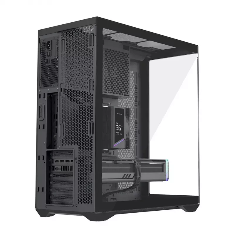 Full-Tower PC Case MODECOM Volcano SPACE XL NF — Must, karastatud klaas, ARGB, toetab micro-ATX, kuni 44 cm GPU, 3×3,5 tolli/4×2,5 tolli pesa, USB-A 2×, USB-C 1×