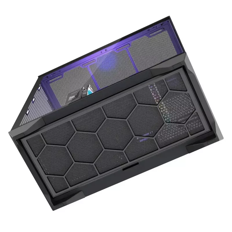 Full-Tower PC Case MODECOM Volcano SPACE XL NF — Must, karastatud klaas, ARGB, toetab micro-ATX, kuni 44 cm GPU, 3×3,5 tolli/4×2,5 tolli pesa, USB-A 2×, USB-C 1×