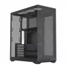 Full-Tower PC Case MODECOM Volcano SPACE XL NF — Must, karastatud klaas, ARGB, toetab micro-ATX, kuni 44 cm GPU, 3×3,5 tolli/4×2,5 tolli pesa, USB-A 2×, USB-C 1×